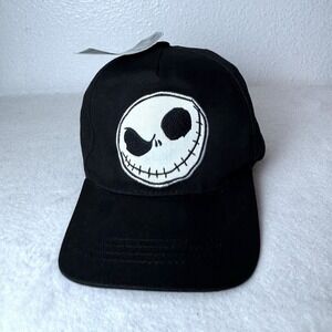 Jack Skellington Nightmare Before Christmas Black Hat Cap Snapback Disney New